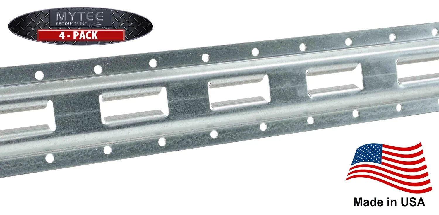 (4 Pack) 5' Vertical E-Track Tie-Down Rail - Made in USA | High Strength Galvanized Steel, Bolt-On Tie Down Rail for Cargo on Pickups, Trucks, Trailers, Vans