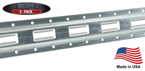 (4 Pack) 5' Vertical E-Track Tie-Down Rail - Made in USA | High Strength Galvanized Steel, Bolt-On Tie Down Rail for Cargo on Pickups, Trucks, Trailers, Vans
