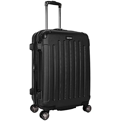 Kenneth Cole Reaction Renegade 24” Lightweight Hardside Expandable 8-Wheel Spinner Checked-Size Luggage, Black, inch
