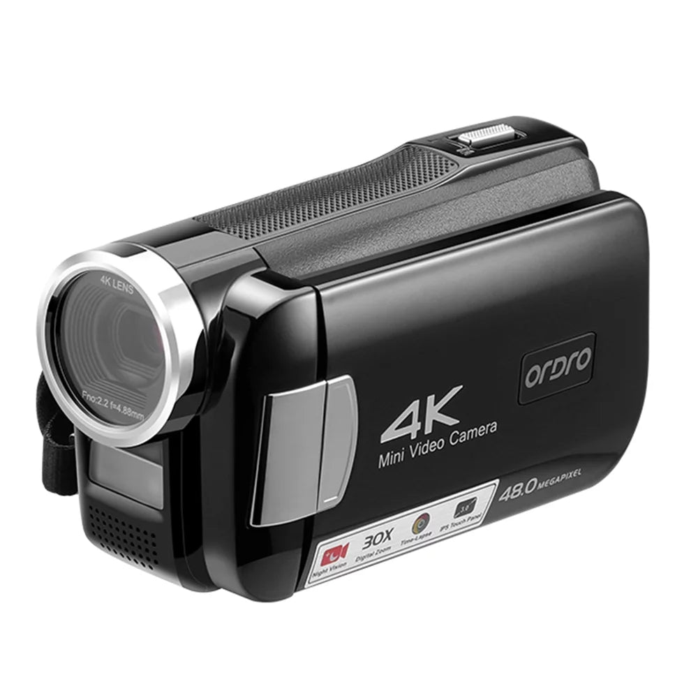 Suzicca AC2 4K Digital Video Camcorder DV Recorder 48MP 30X Digital Zoom IR Night Vision 3.0 Inch IPS Display with Battery Remote Control Carry Bag
