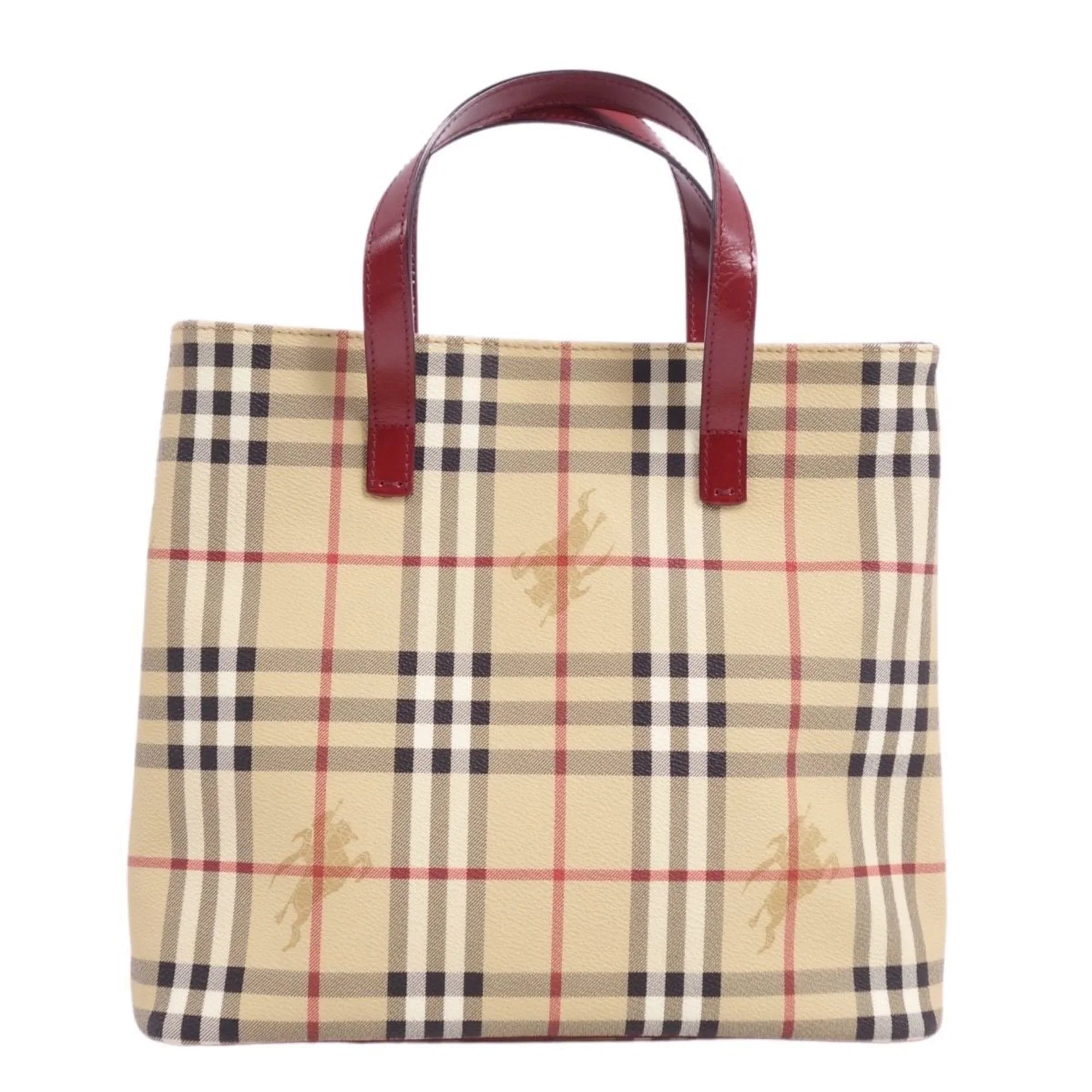 Pre-Owned Burberry London BURBERRY LONDON Handbag Tote Bag Check Pattern Ladies Brown (Good)