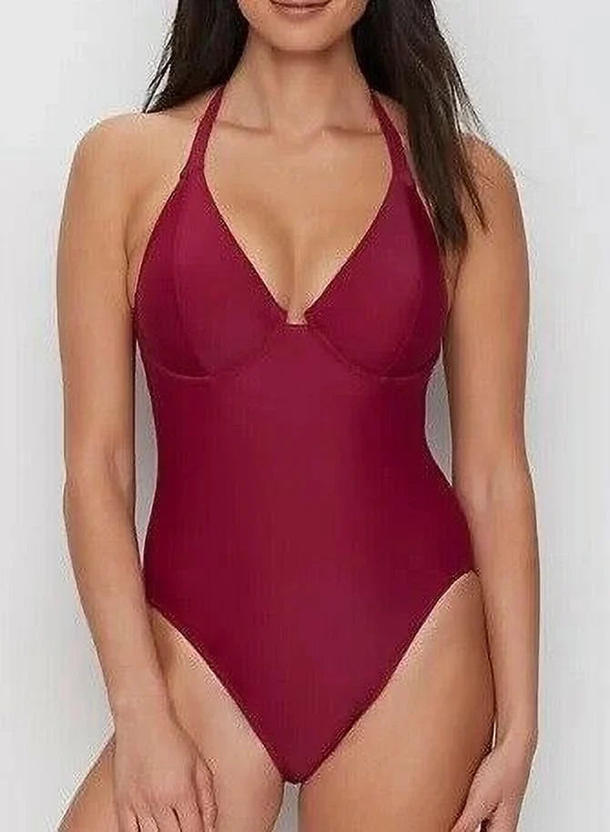 Miss Mandalay DARK FUSCHIA Dune Underwire One Piece Swimsuit, US 36G, UK 36F