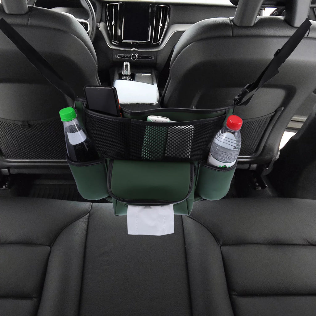 Unique Bargains Car Large Capacity Seat Organizer Backseat Multi Pockets Purse Storage for Car 36x26x18cm Army Green