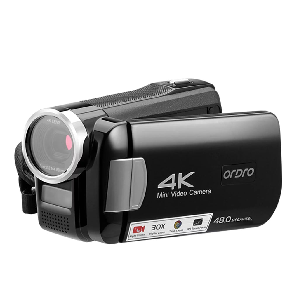 Suzicca AC2 4K Digital Video Camcorder DV Recorder 48MP 30X Digital Zoom IR Night Vision 3.0 Inch IPS Display with Battery Remote Control Carry Bag