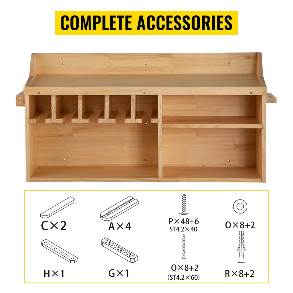 BENTISM Power Tool Organizer Drill Wall Tool Holder 5 Slots 4-shelf Wall Mounted