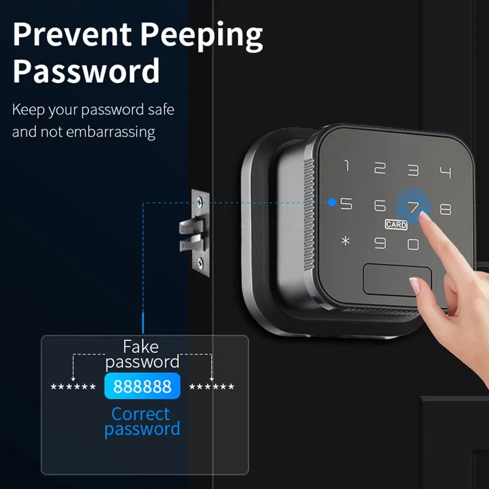 moobody Smart Lock Fingerprint Lock Door Lock Keypad Door Lock with Handle Fingerprint Electronic Deadbolt Door Lock Smart Door Lock Compatible with DADA Lock