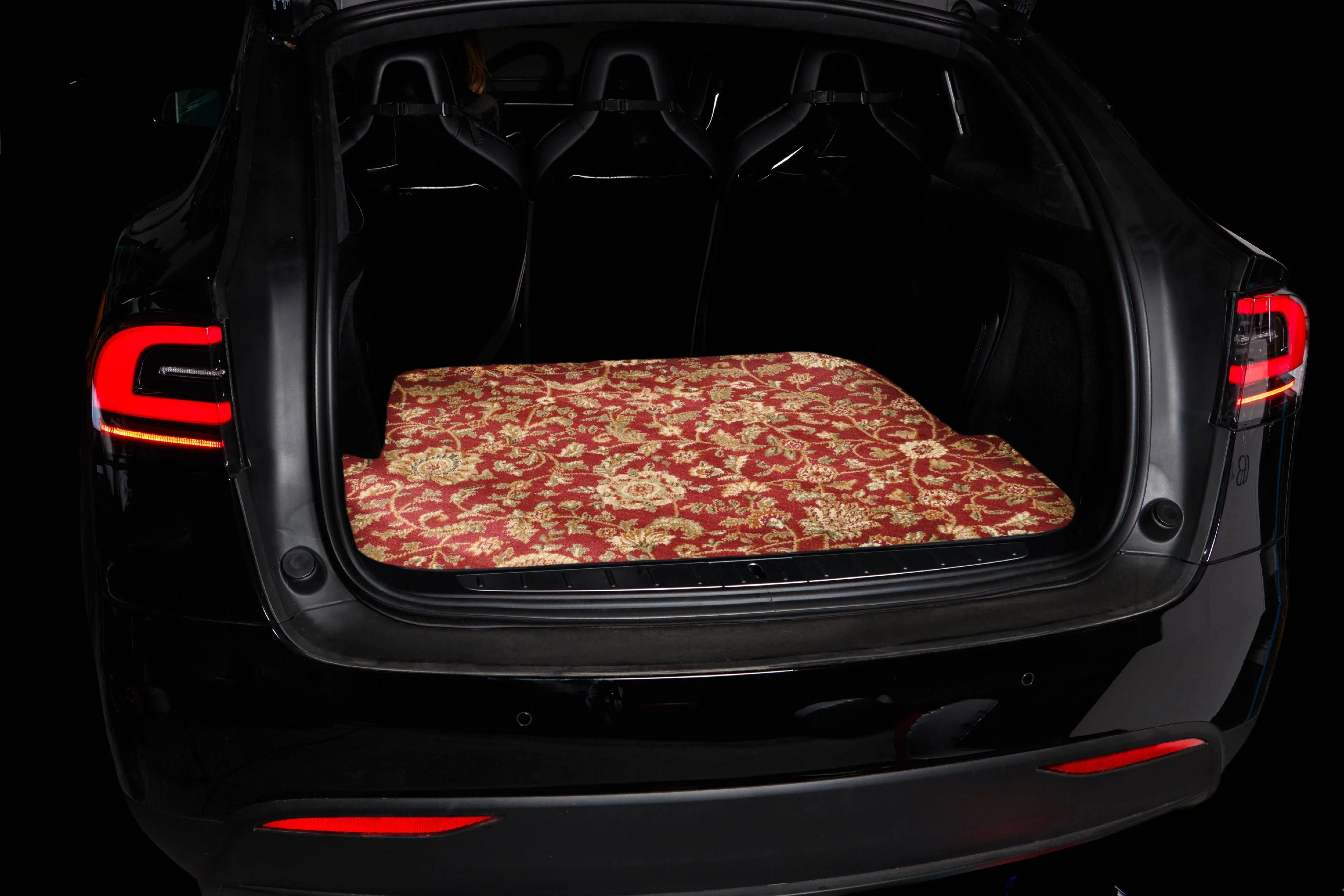 GGBAILEY Ford Explorer Red Oriental Car Mats, Custom Fit for 2011, 2012, 2013, 2014, 2015, 2016, 2017, 2018, 2019 - Small Trunk / Cargo Carpet Car Mat