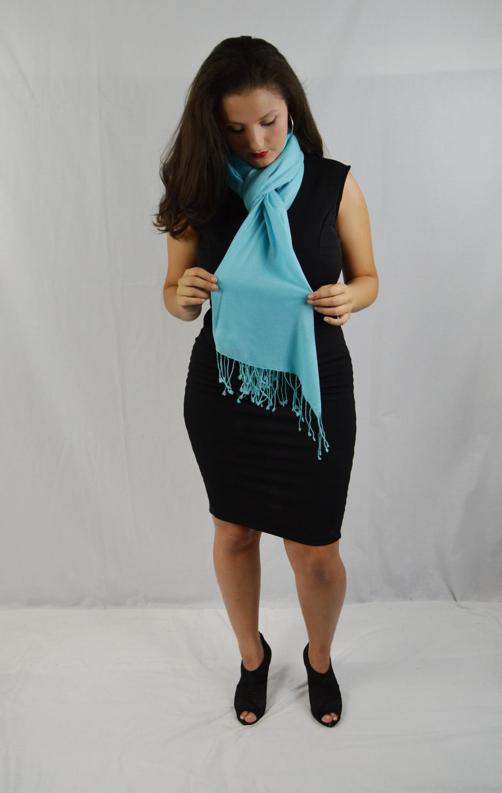 Fancy Shawl/Sheer Shawl/Summer Fluid Pashmina Shawl/Light weight Shawl/Evening Shawl/Pashmina Shawl/Scarf/Scarves (Tiffany Blue Regular Shawl)
