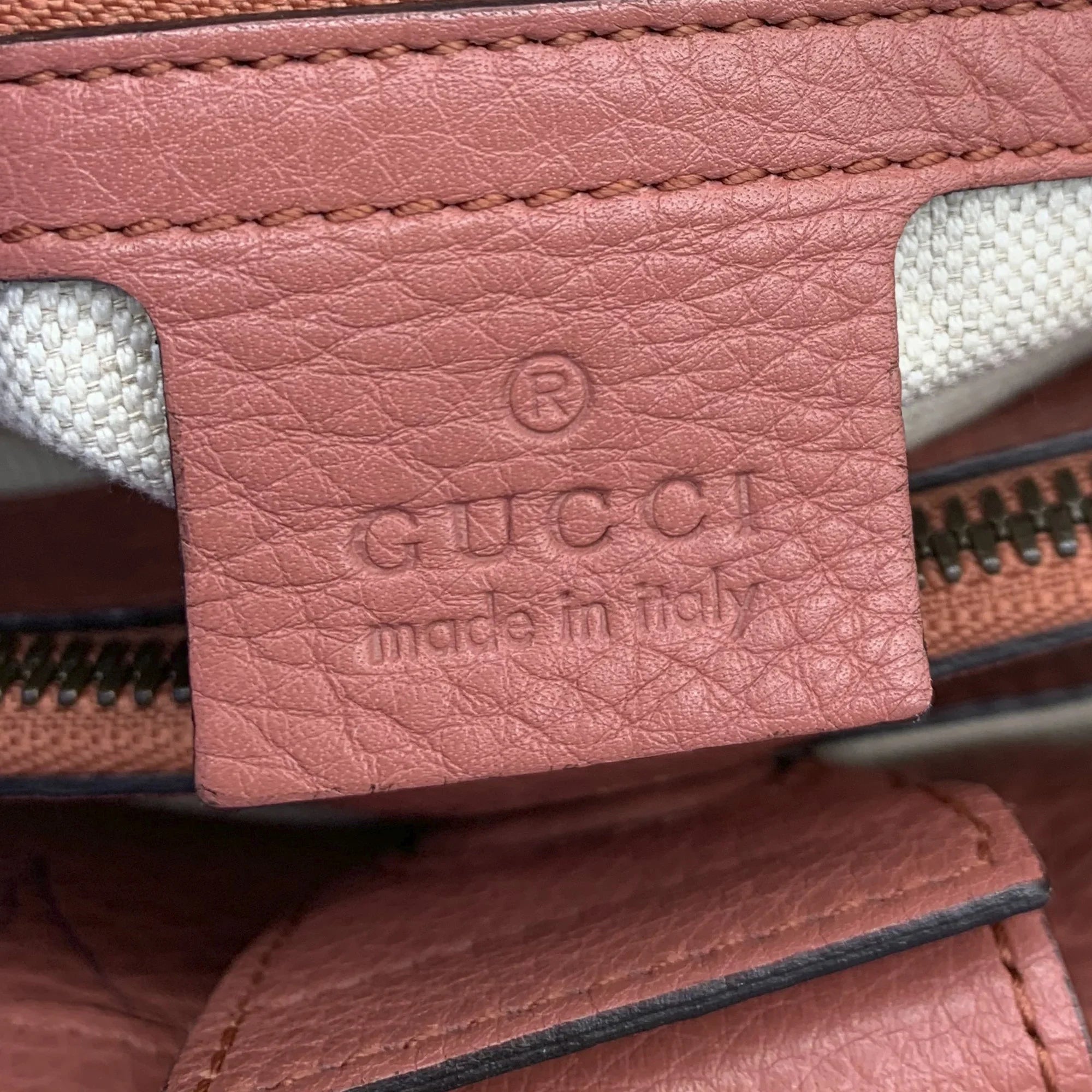 Pre-Owned Authenticated Gucci Bamboo Shopper Satchel Calf Leather Pink Unisex (Fair)