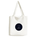 White Music Dotted Mim Black Tote Canvas Bag Shopping Satchel Casual Handbag