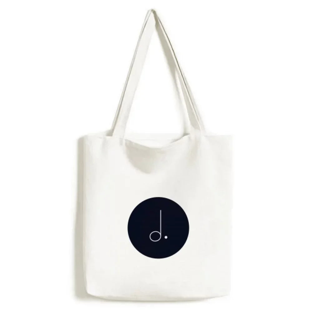 White Music Dotted Mim Black Tote Canvas Bag Shopping Satchel Casual Handbag