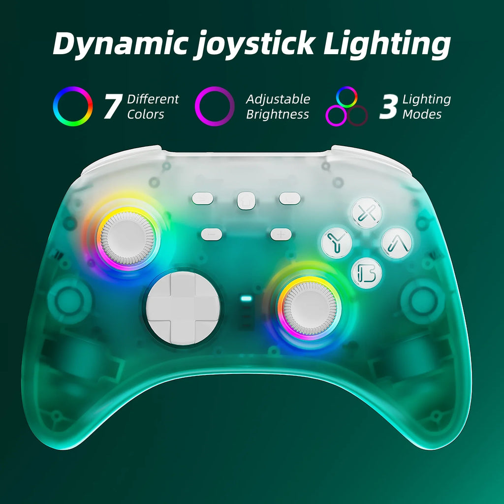 Super Mario Party Game Disc and Upgraded Switch Pro Controller for Nintendo Switch/PC/IOS/Android/Steam with Hall Effect Joysticks & Triggers Green