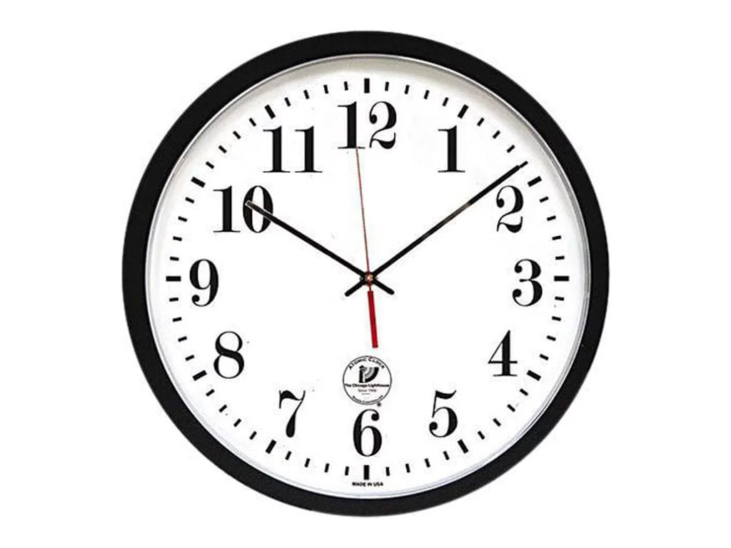 Chicago Lighthouse 67403302 Black ATOMIC Contemporary Clock