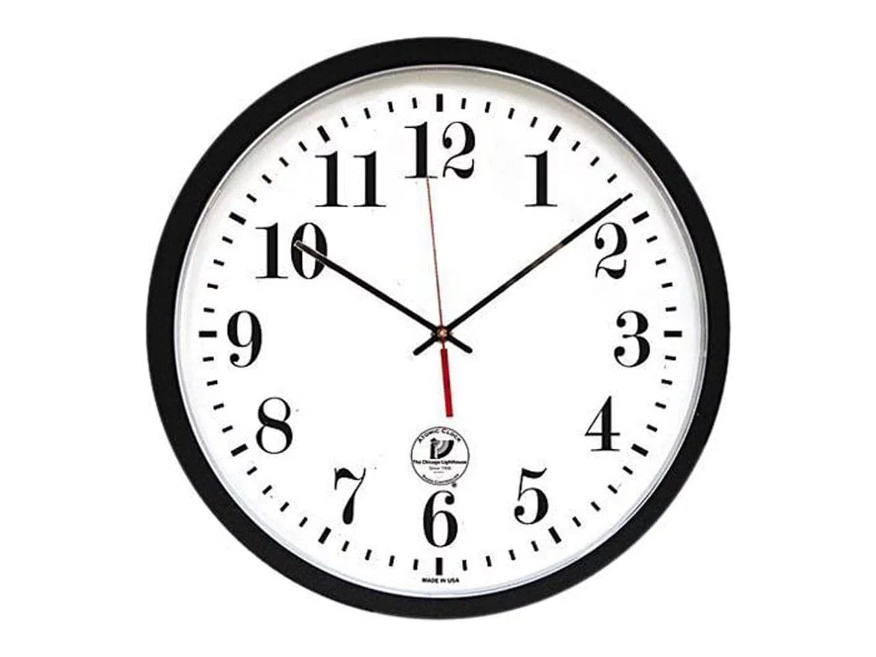 Chicago Lighthouse 67403302 Black ATOMIC Contemporary Clock