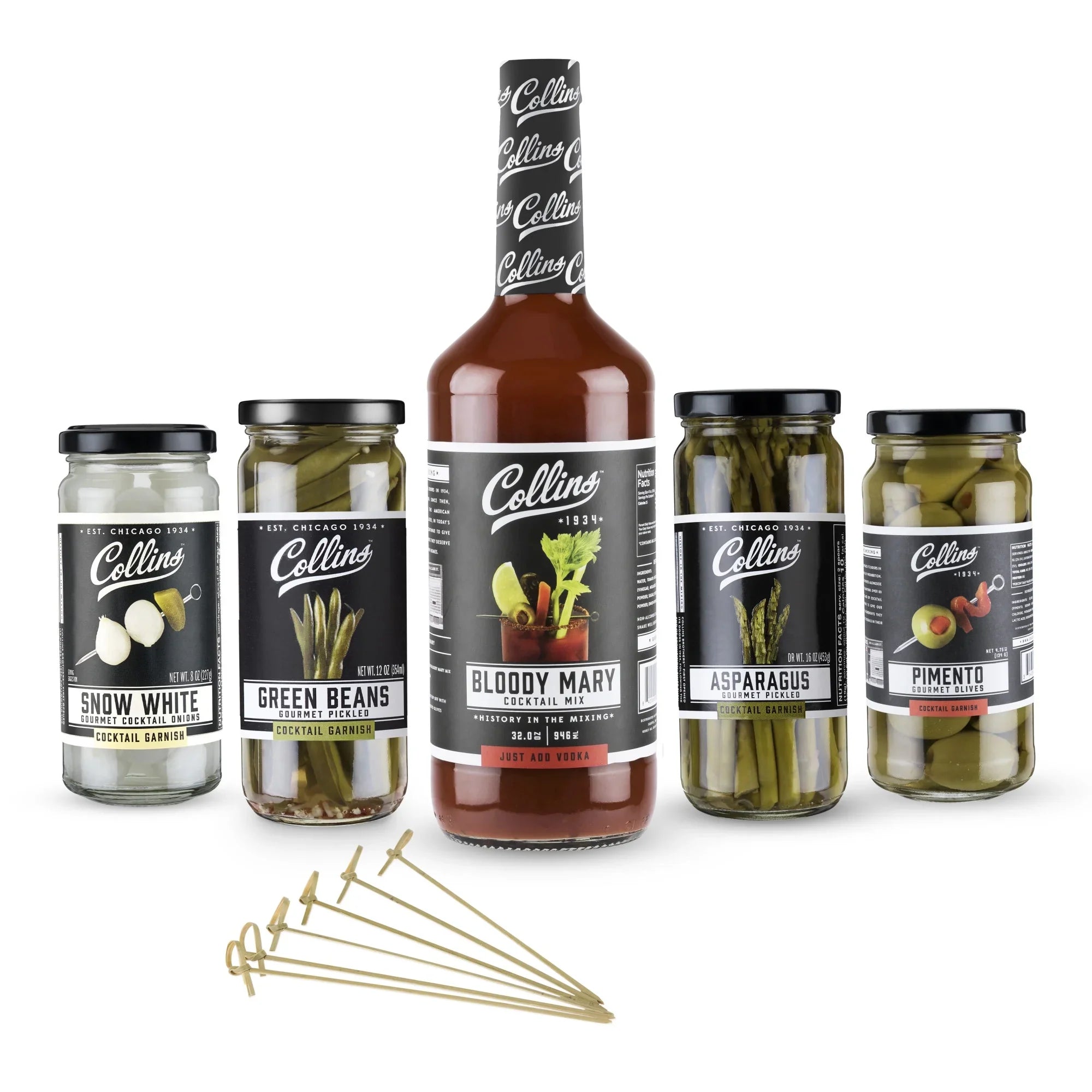 Collins Ultimate Bloody Mary Kit - Set of 7 Bar Accessories for Making Drinks