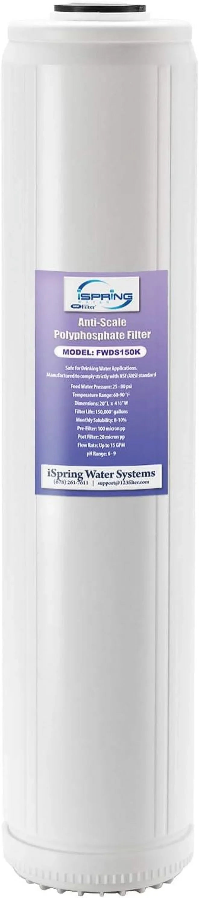 LIHONG FWDS150K Anti Scale Fluid Filter Replacement Cartridges, 20” x 4.5”, White