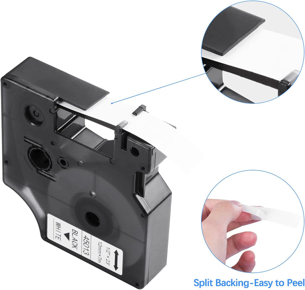 Filery Label Maker Tape for DYMO D1 Labels Tape 45013 S0720530 Refill, Compatible Label Tape Replacement, Black