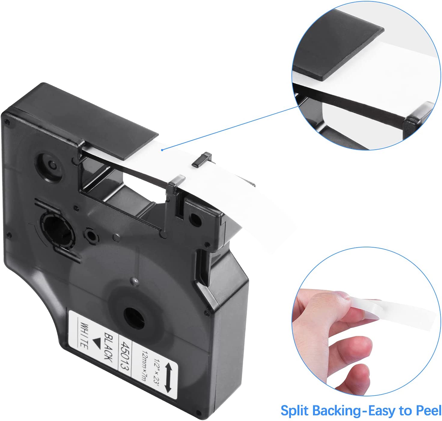 Filery Label Maker Tape for DYMO D1 Labels Tape 45013 S0720530 Refill, Compatible Label Tape Replacement, Black