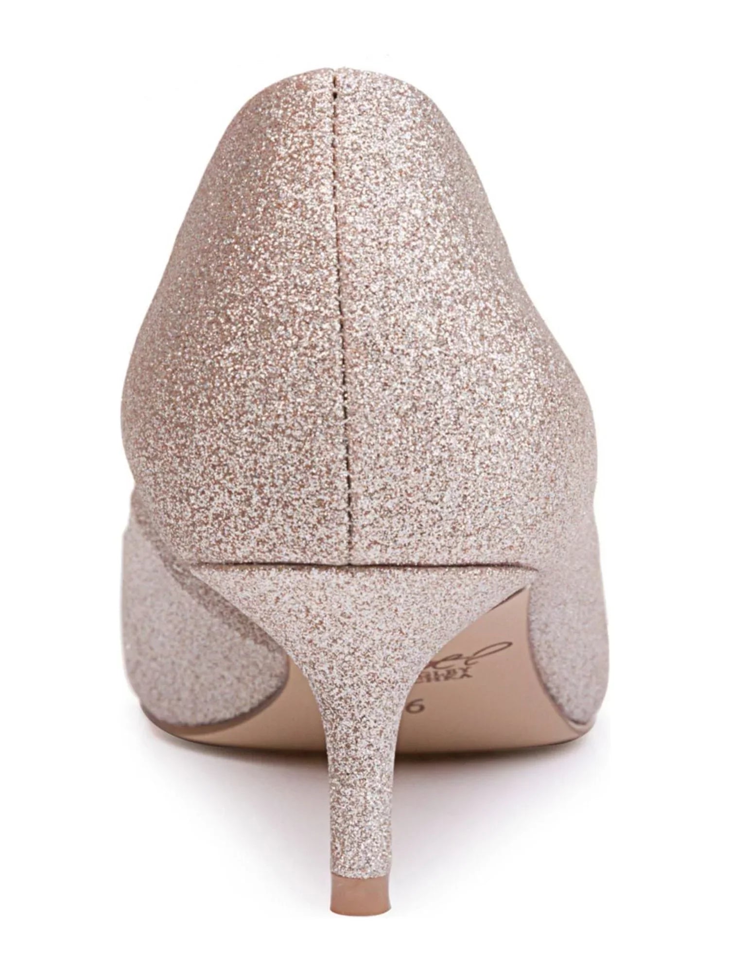BADGLEY MISCHKA Womens Gold Glitter Royalty Pointed Toe Slip On Pumps Shoes 6.5 M