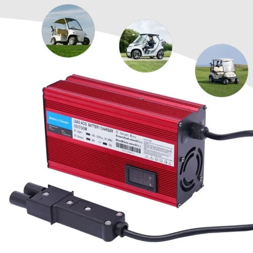 Golf Cart Battery Charger 48 Volt 12 Amp Barrel 2 Pin Plug Trickle Charging Mode