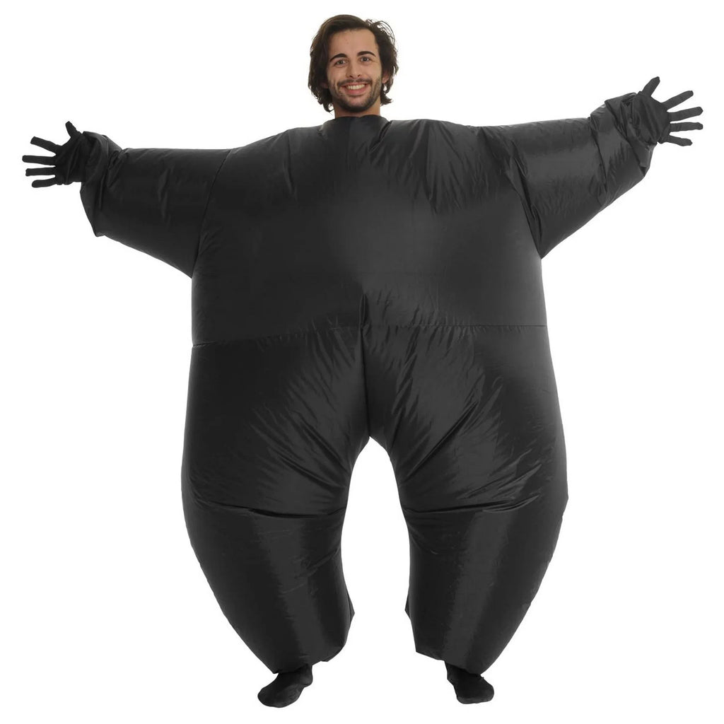 Morph Adult Inflatable Black LIGHT UP Costume Suit Halloween Black L