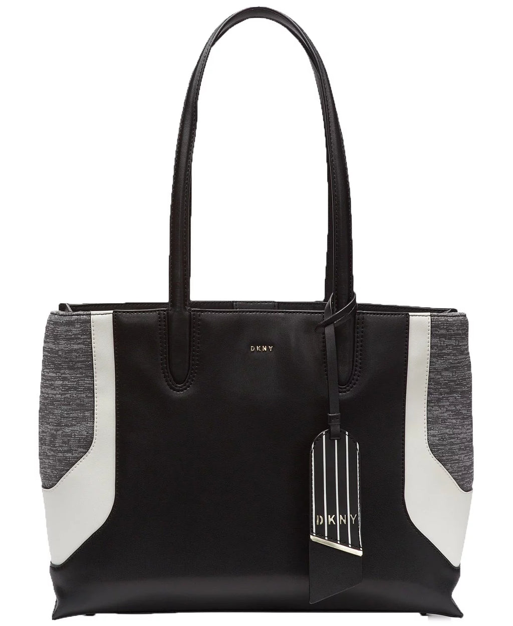DKNY Jade Wide Handbag Tote (Gray/Black)