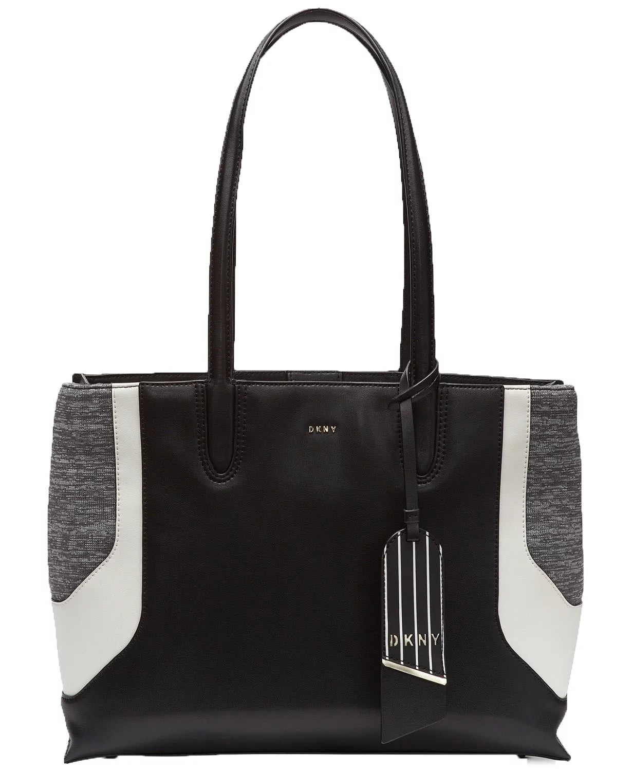 DKNY Jade Wide Handbag Tote (Gray/Black)