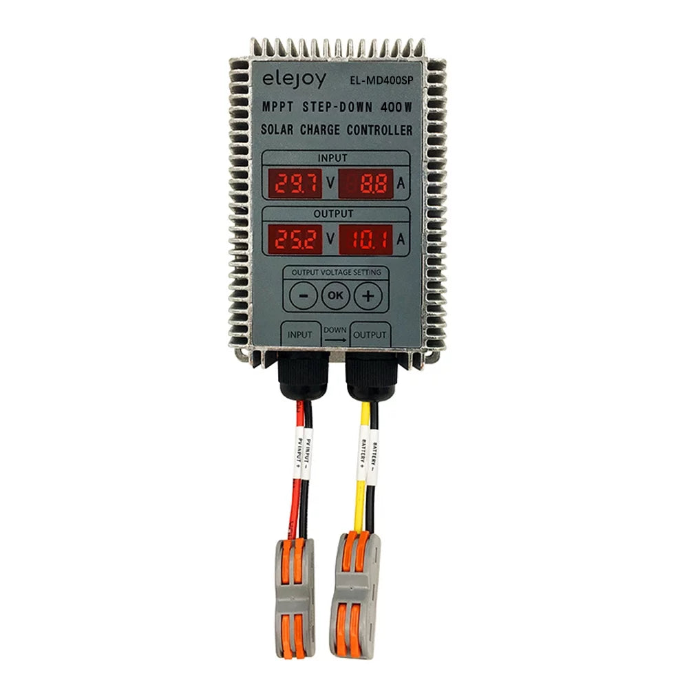 CACAGOO 200W/300W/400W (Optional) MPPT Step-down Real-time Tracking Solar Battery Recharging Controller LED Display 10~30V Output Voltage Adjustable Dustproof Fluid