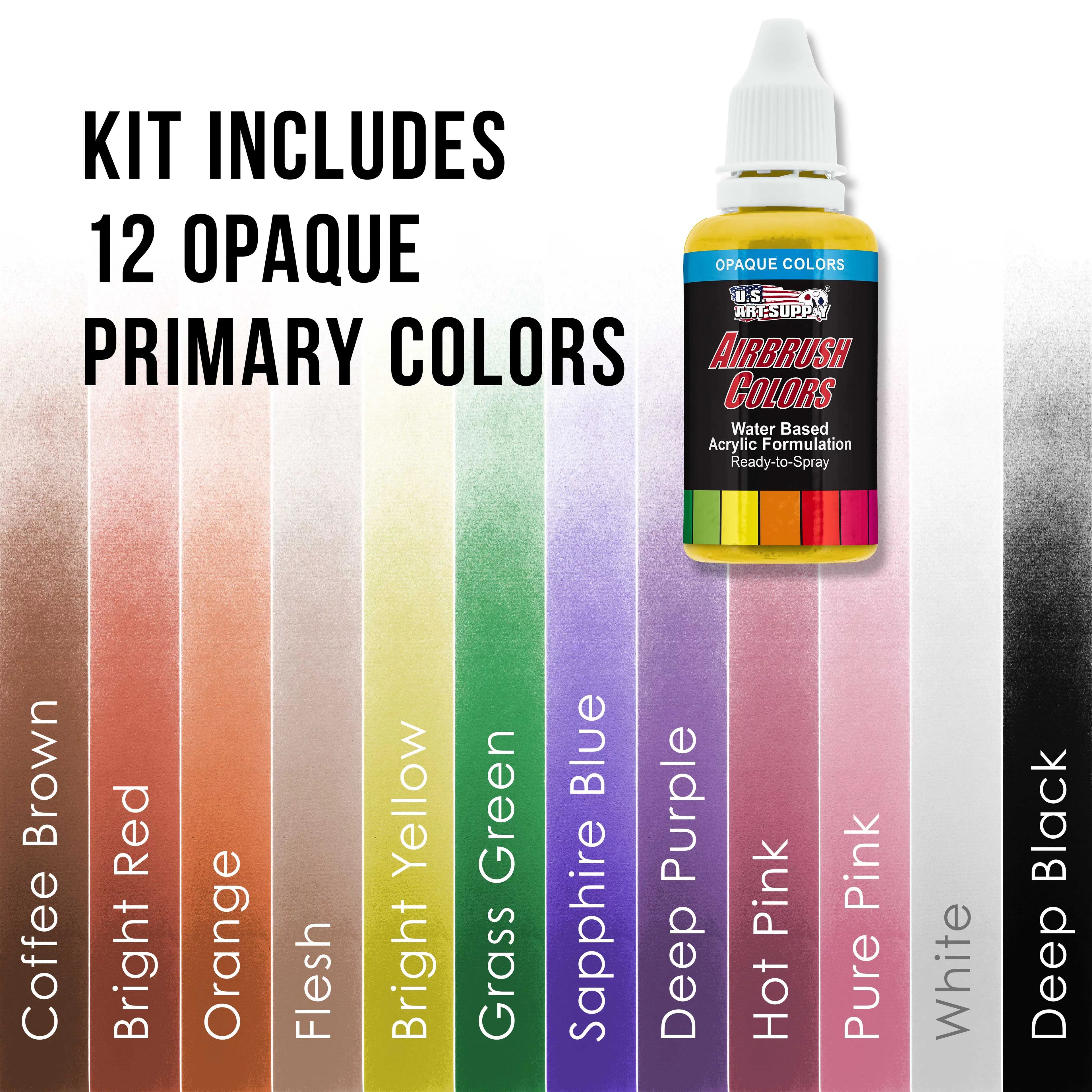 Pro 3 Airbrush System Kit Air Compressor 12 Color Paint Set Hobby Art