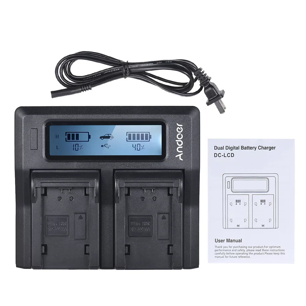 Suzicca NP-FZ100 Dual Channel LCD Battery Replacement for A7III A9 A7RIII A7SIII