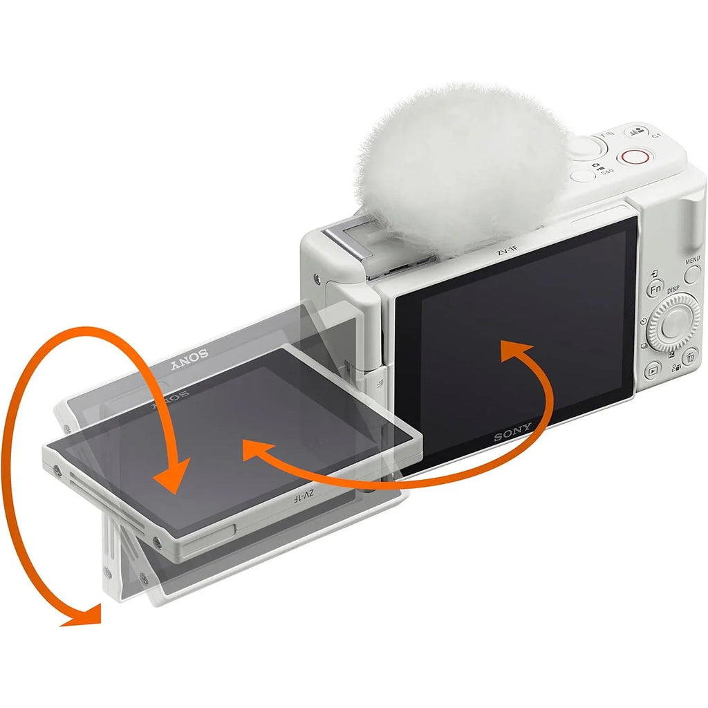 ZV-1F Vlog Camera with 4K Video & 20.1MP for Content Creators and Vloggers White ZV-1F/W Bundle