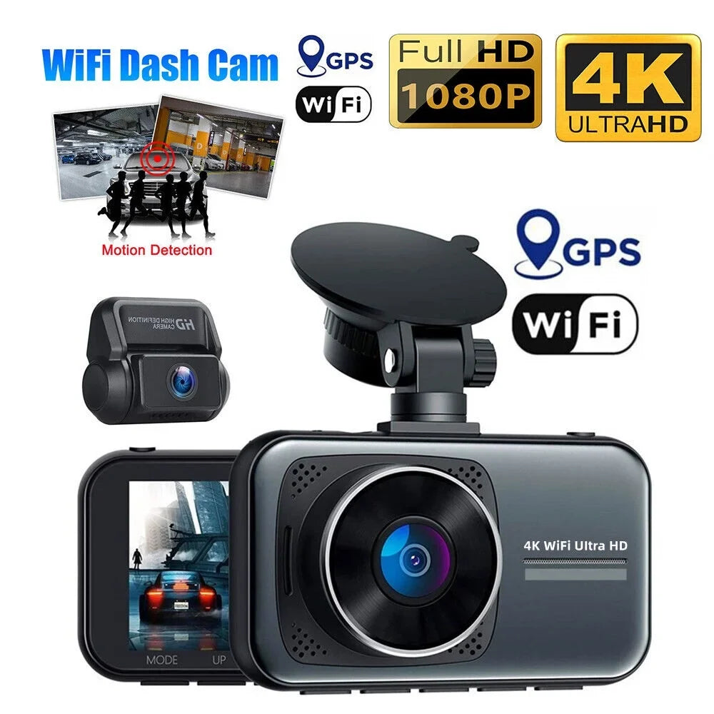 ONEMAYSHIP 3 Channel Dual Dash Cam Front Rear 4K/2.5K+1080P 3.16" Full HD Night Vision Wide Angle WDR 24H Parking Mode Support 256GB Max