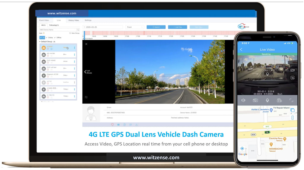 GPS Dash Camera (2 lenses and can view from phone or PC) * requires monthly subscription fees