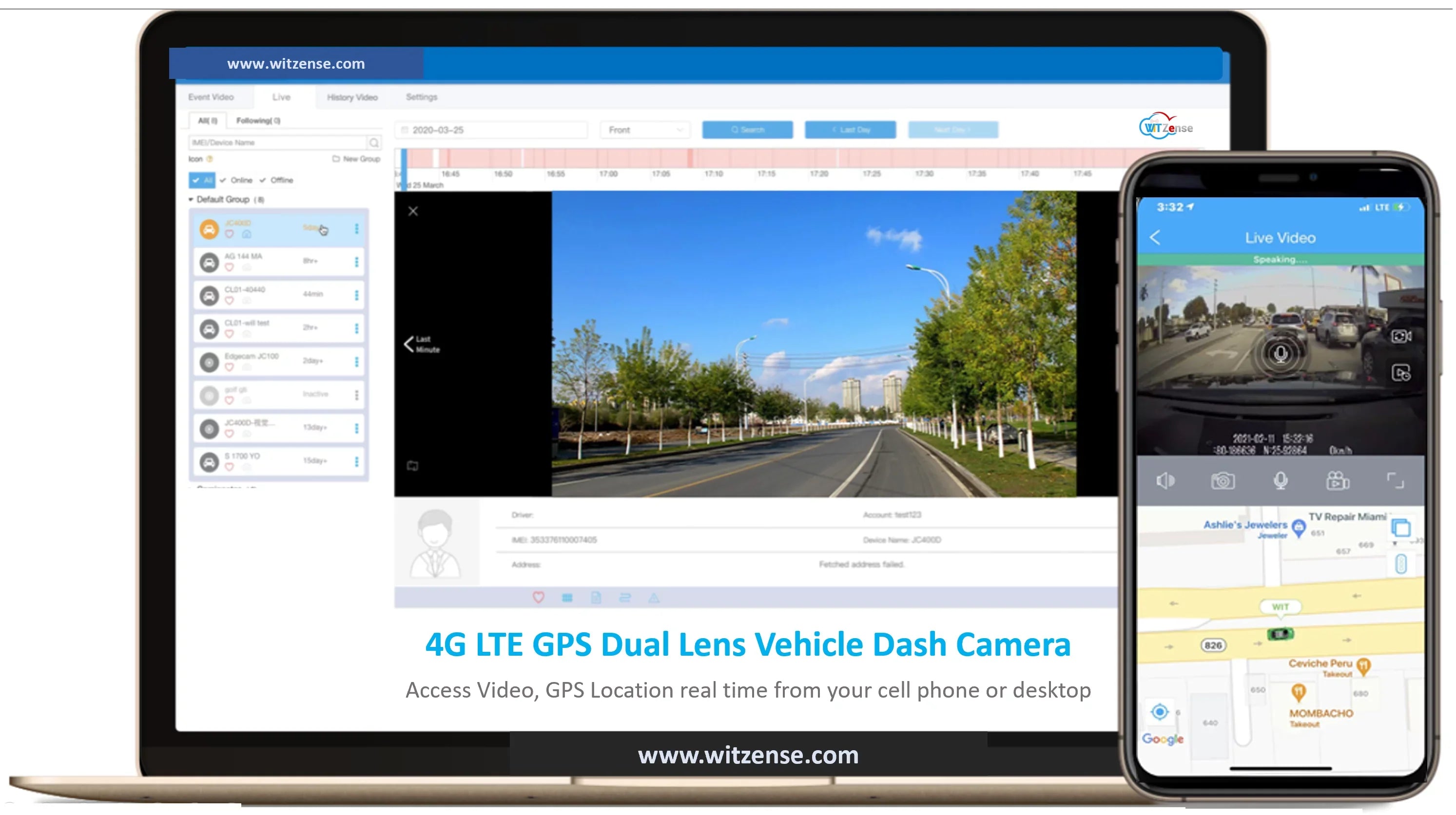 GPS Dash Camera (2 lenses and can view from phone or PC) * requires monthly subscription fees