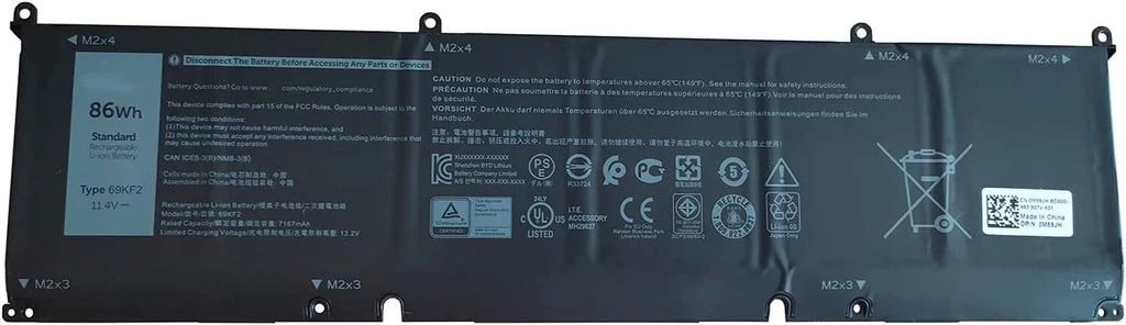 New 8FCTC Portable computer Battery for XPS 15 9500 Precision 5550 Alienware M15 R3 R4 M17 R3 R4 Series Notebook 69KF2 08FCTC 70N2F 070N2F 0P8P1P 0DVG8M 0M59JH 11.4V 56Wh 4650mAh