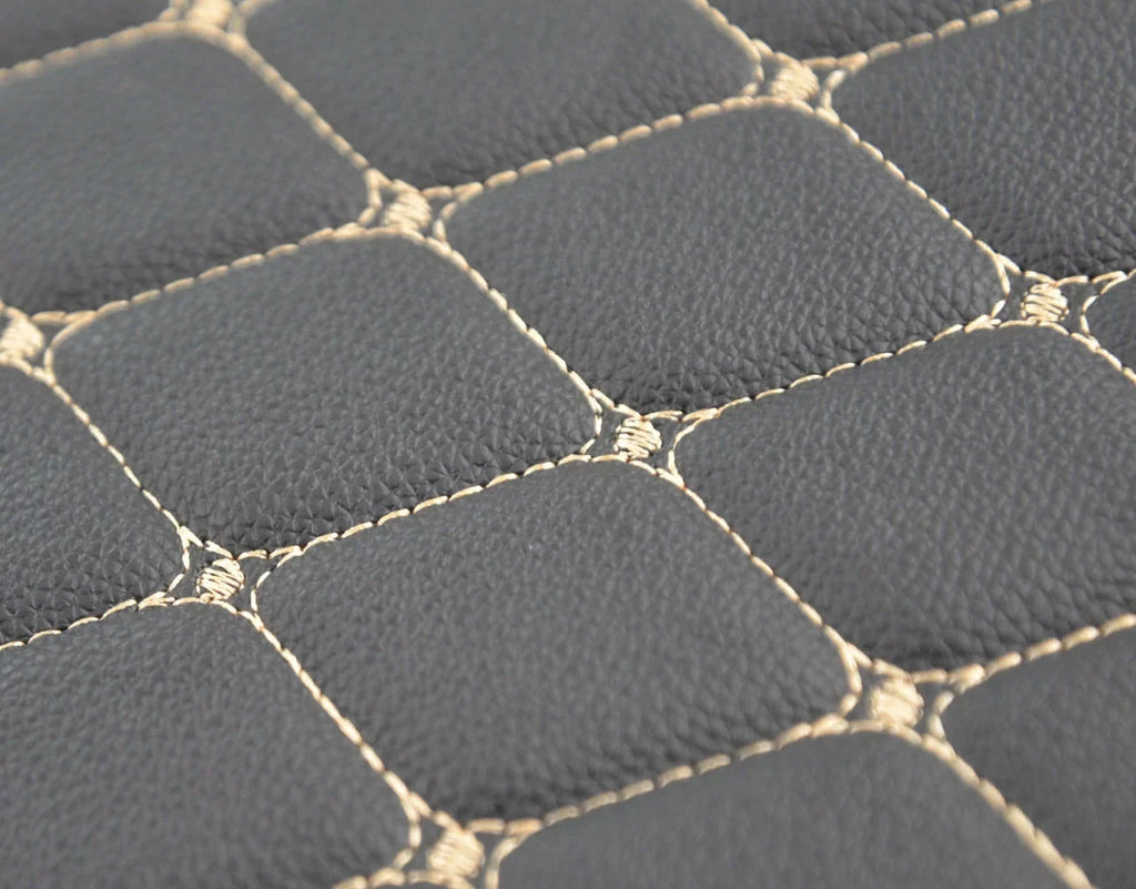 Motor Trend Leatherette Trunk Custom Fit Mat Cargo Liner - Luxury Padded PU Leather - For Jeep Grand Cherokee 2014 - 2016