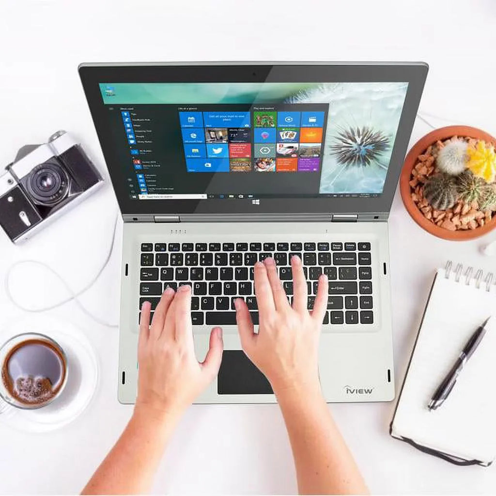 IVIEW Megatron 4G LTE-14.1” 360° Touch Display 4GB/64GB Windows 10 Pro, 1920 x 1080 IPS High Resolution and USB Mouse