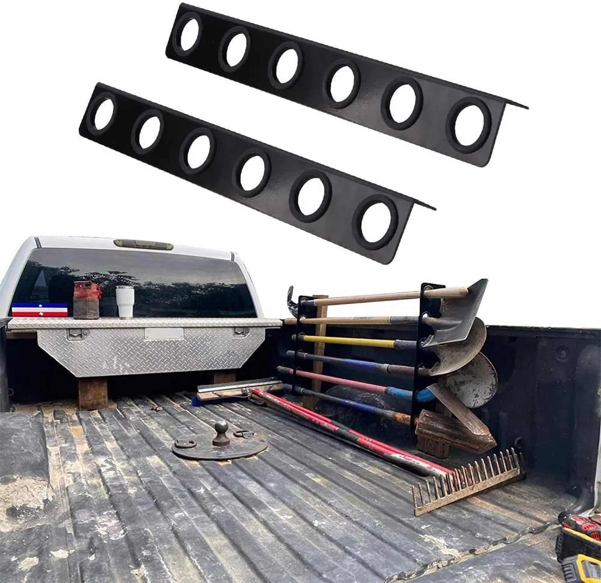 NIXFACE 6-Tool Landscape Truck Trailer Rack Tool Storage Rack Shovel Rack