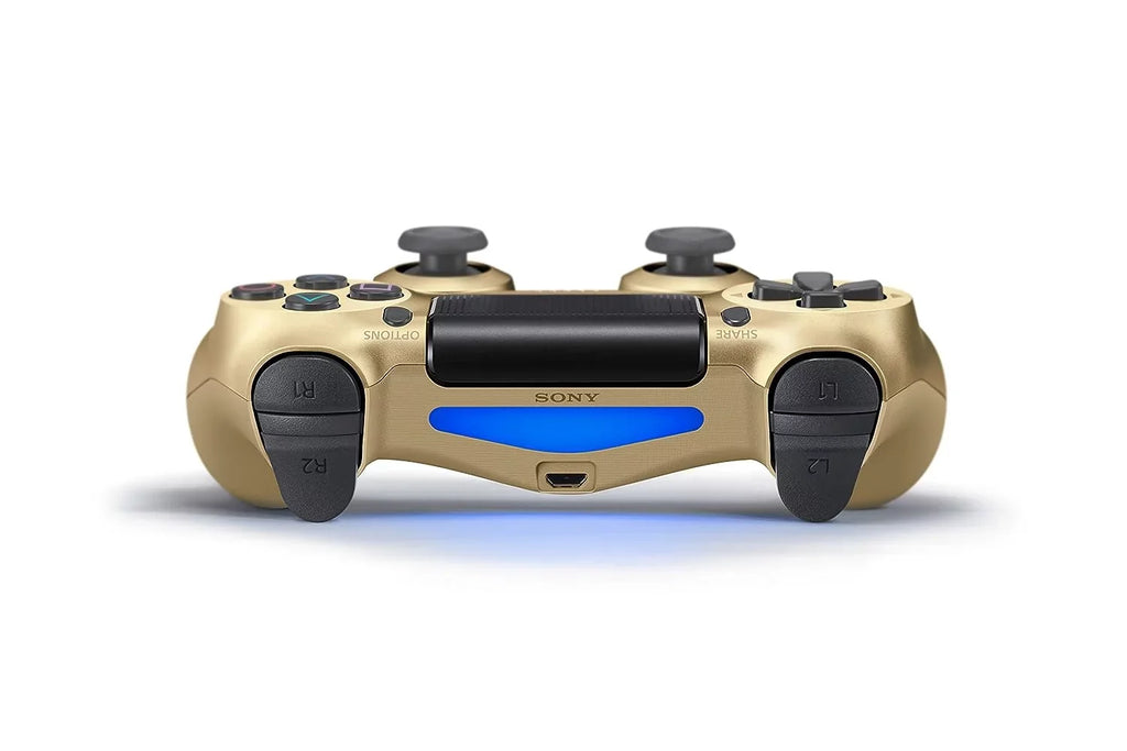 PlayStation 4 Wireless Controller Bundle - Gold DualShock - Like New With Earbuds BOLT AXTION