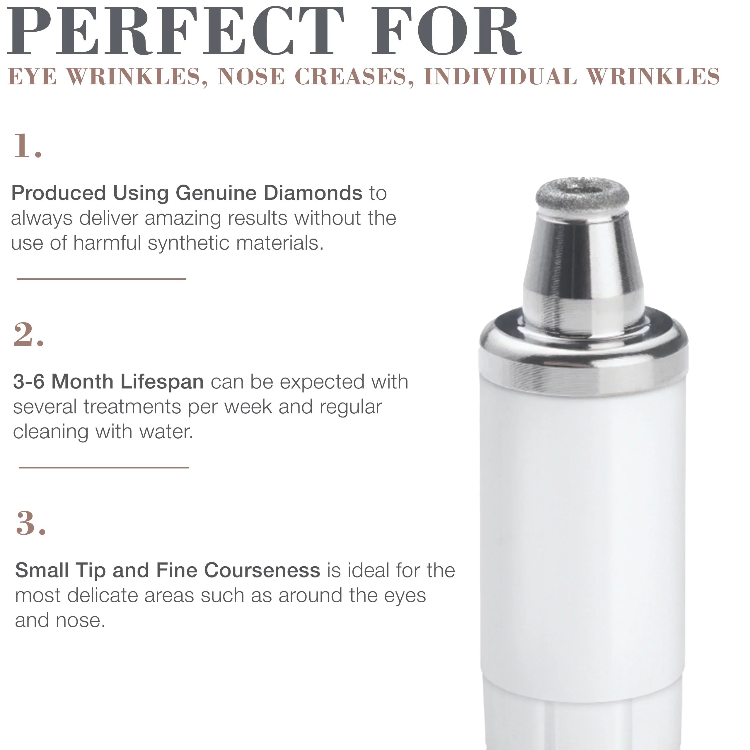 Trophy Skin Microdermabrasion Precision Diamond Tip Accessory for MicrodermMD MiniMD and RejuvadermMD Exfoliation Beauty Device Systems