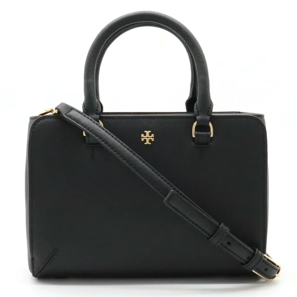 Pre-Owned TORY BURCH Tory Burch Handbag Shoulder Bag Leather Black (Like New)