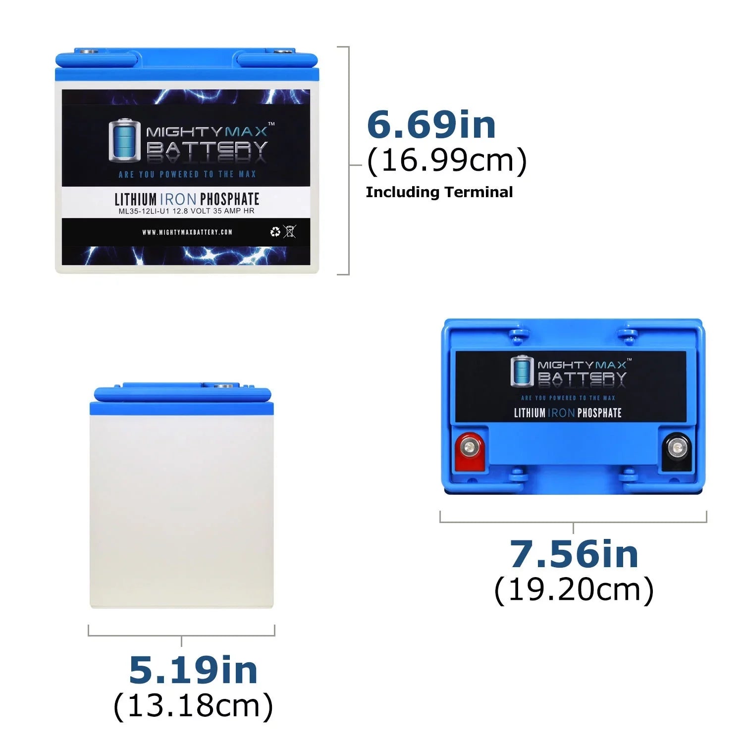 12V 35AH U1 Lithium Replacement Battery for Titan PWR Motorized Wheelchair