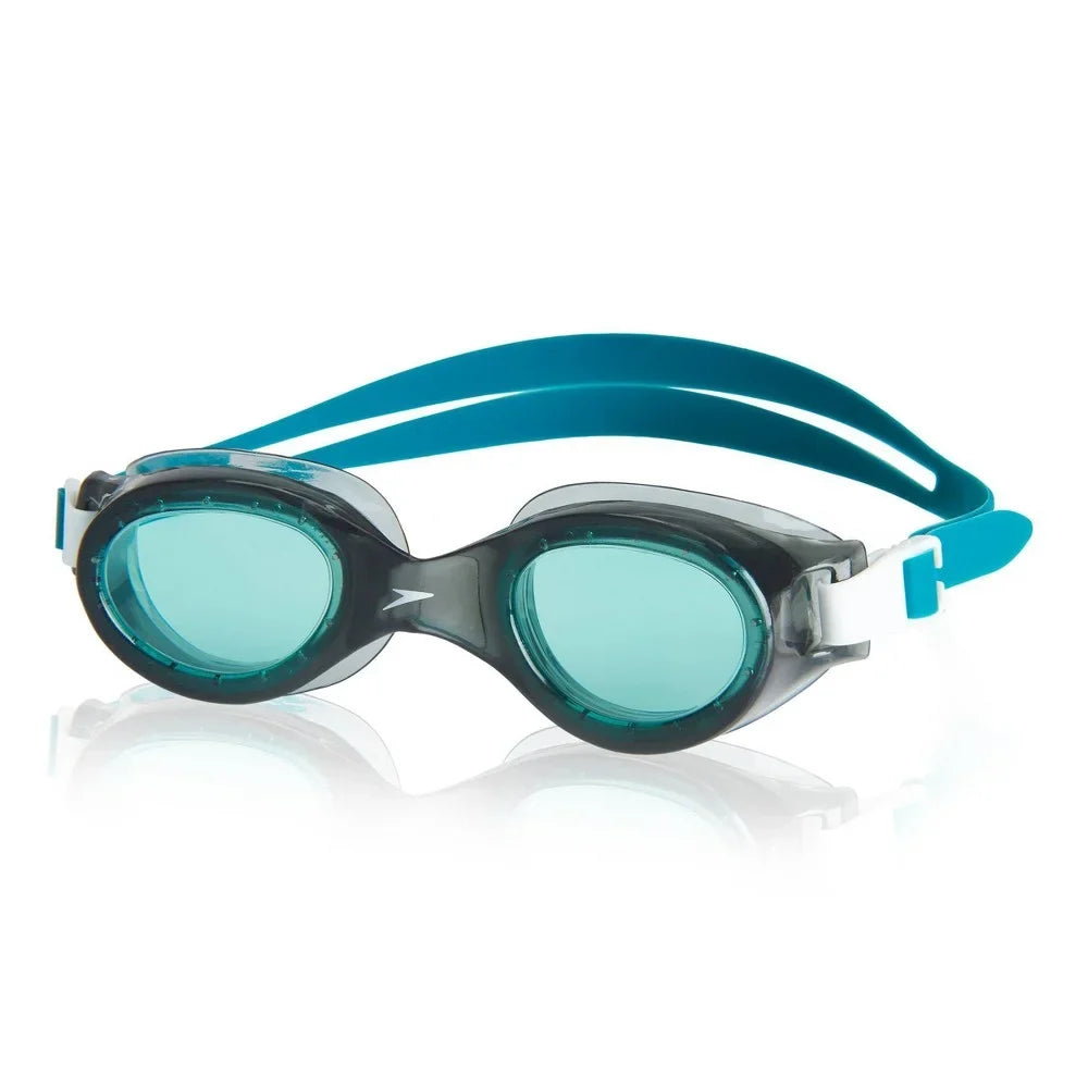 Speedo Adult Boomerang Goggles, Fluid Anti Fog UVA/UVB Protection No Leaking Swimming, FlexFit Monument clear