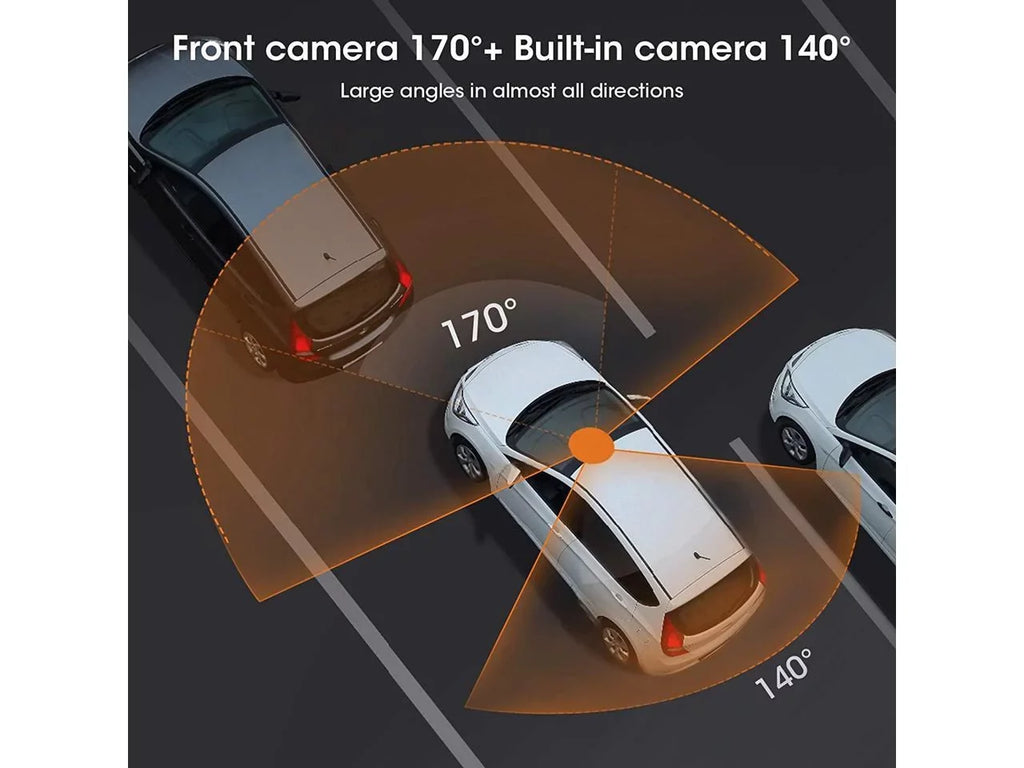 Dual Dash Cam Hardwire Kit Included FHD 1080p+1080p Front Inside Cabin Car Camera Driving Recorder with Infrared Night Vision WDR G-Sensor Loop Recording for Taxi Rideshare