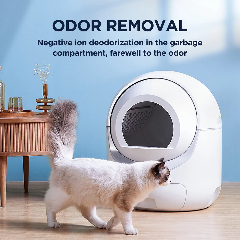 Smart Automatic Cat Litter Box, Self Cleaning Litter Box, App Control, Litter Robot Support 5G & 2.4G WiFi for Multiple Cats