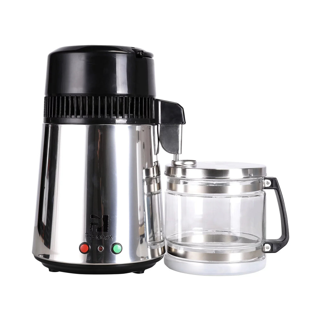4L Home Fluid Distiller Purifier Machine Stainless Steel Glass Bottle