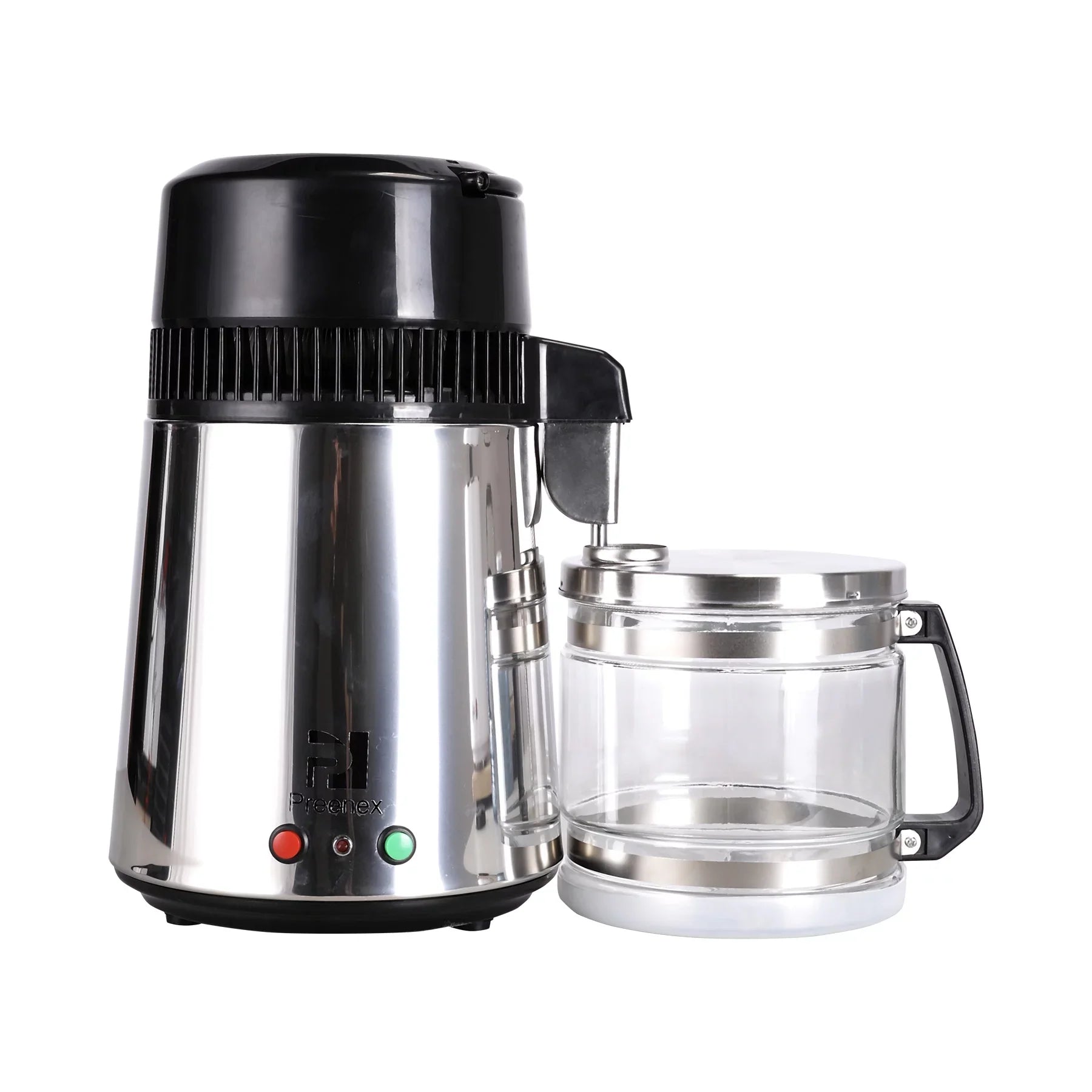 4L Home Fluid Distiller Purifier Machine Stainless Steel Glass Bottle