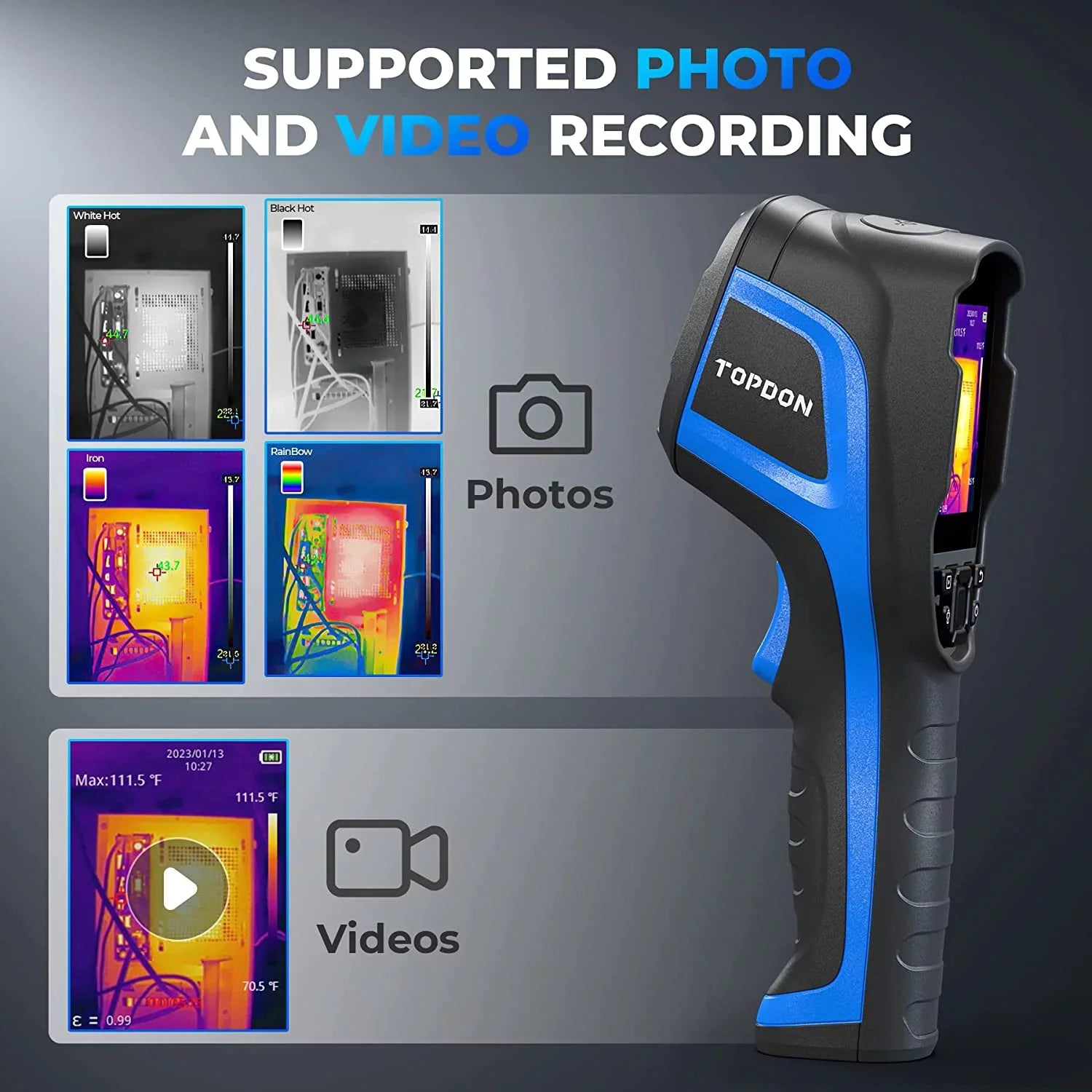 Thermal Imaging Camera TOPDON TC005 256 x 192 IR High Resolution Dual-Camera -4°F~1022°F Handheld Infrared Thermal Imager