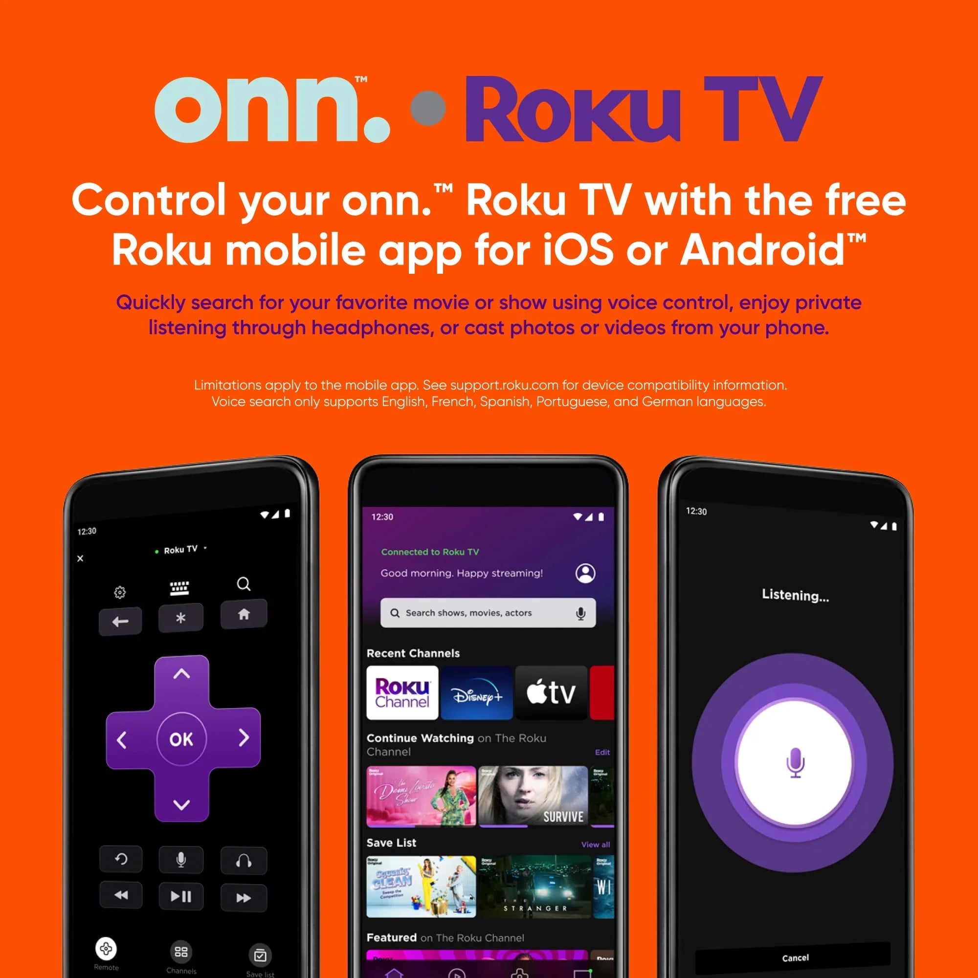 onn. 75” QLED 4K UHD (2160p) Roku Smart TV with Dolby Atmos, Dolby Vision, Local Dimming, 120hz Effective Refresh Rate, and HDR (100071709)