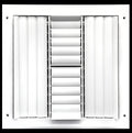 16"w X 16"h 4-Way Aluminum Curved Blade Adjustable Air Supply HVAC Diffuser - Full Control Vertical/Horizontal Airflow Direction - Vent Duct Cover Outer Dimensions: 17.65"w X 17.65"h